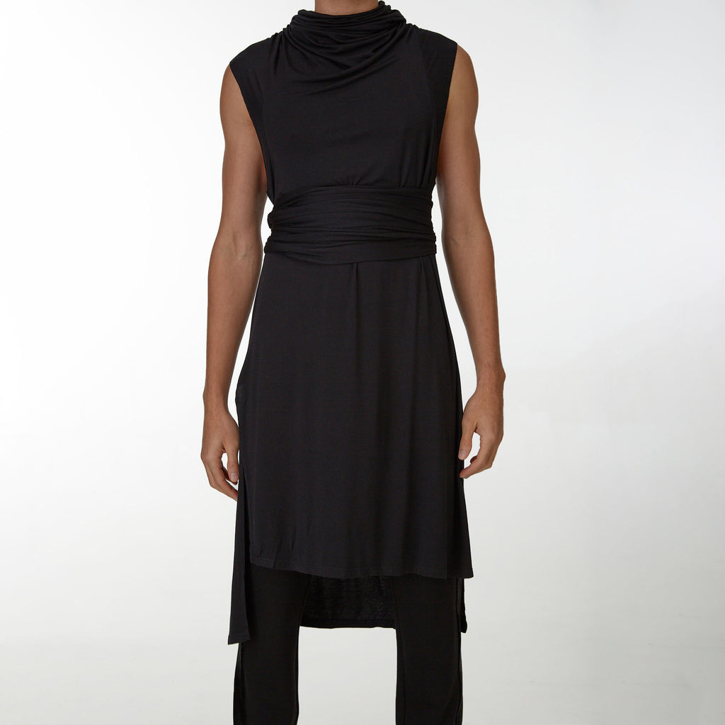 Echape Black Long Summer Dress - Men-Front-Pose